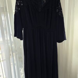 Isabel Maternity by Ingrid & Isabel Navy Lace Yoke Dress